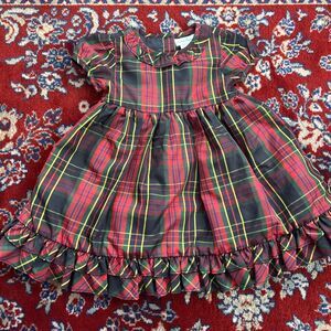 Ralph Lauren Baby Girl 9M Dress Red Green Plaid Holiday